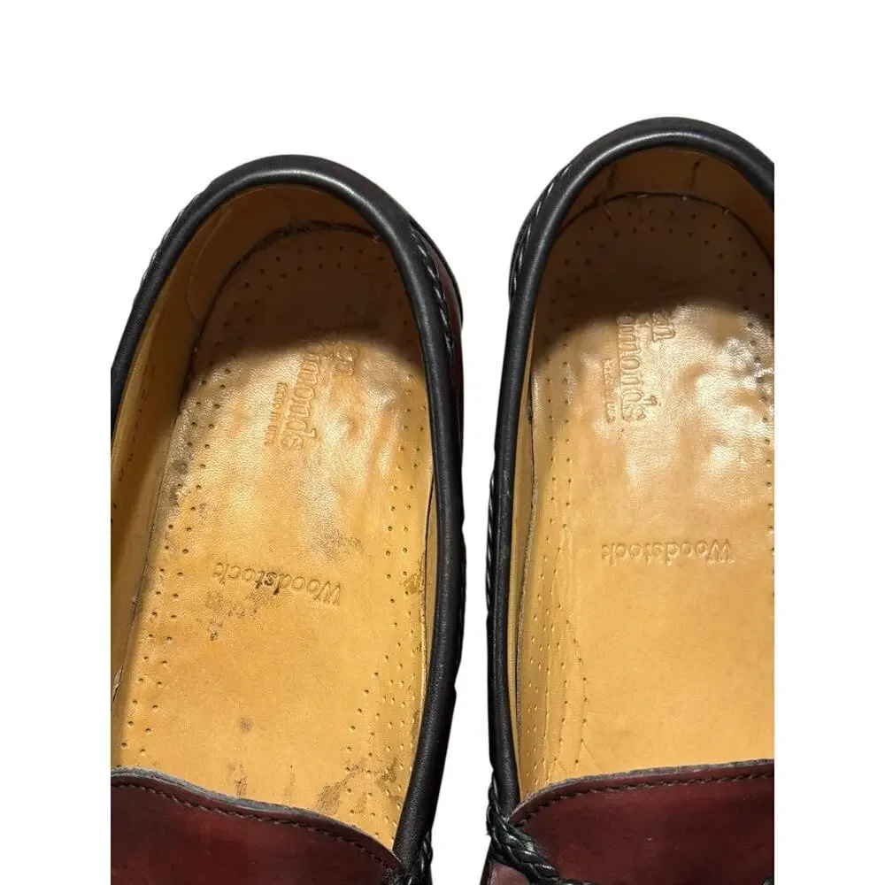 Allen Edmonds “Woodstock” Men Size 11 D Brown Black Note Heel Wear in Photos
